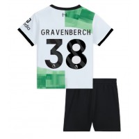 Liverpool Ryan Gravenberch #38 Bortaställ Barn 2023-24 Korta ärmar (+ Korta byxor)